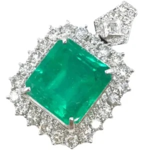 Pt・Pm900 コロンビア産エメラルド・ダイヤ 17.92・3.34ct