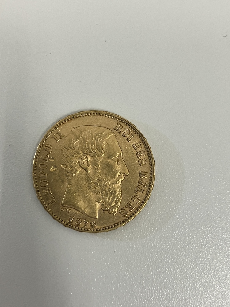 ベルギー 1876年 レオポルド2世 20フラン金貨