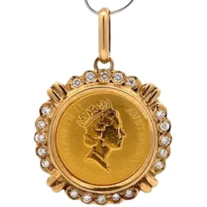 24金（K24）ネックレストップ ダイヤ0.4ct