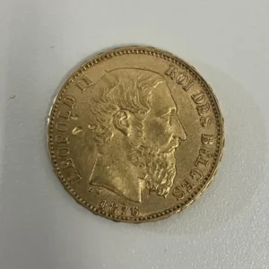 ベルギー 1876年 レオポルド2世 20フラン金貨