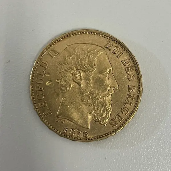 ベルギー 1876年 レオポルド2世 20フラン金貨