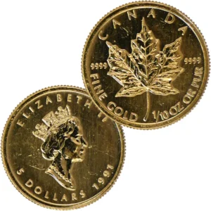 24金(K24) メイプルリーフ金貨 1/10オンス