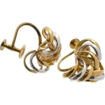18金（18K）コンビ（K18・Pt900）イヤリング 2.8g
