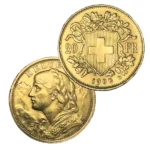 21.6金（K21.6）スイスヘルベティア金貨