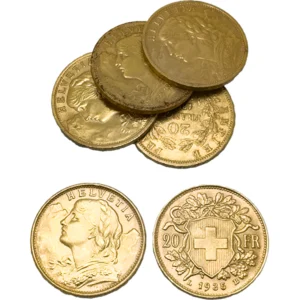 21.6金 (K21.6) スイス20フラン金貨 ヘルヴェティア6枚まとめ