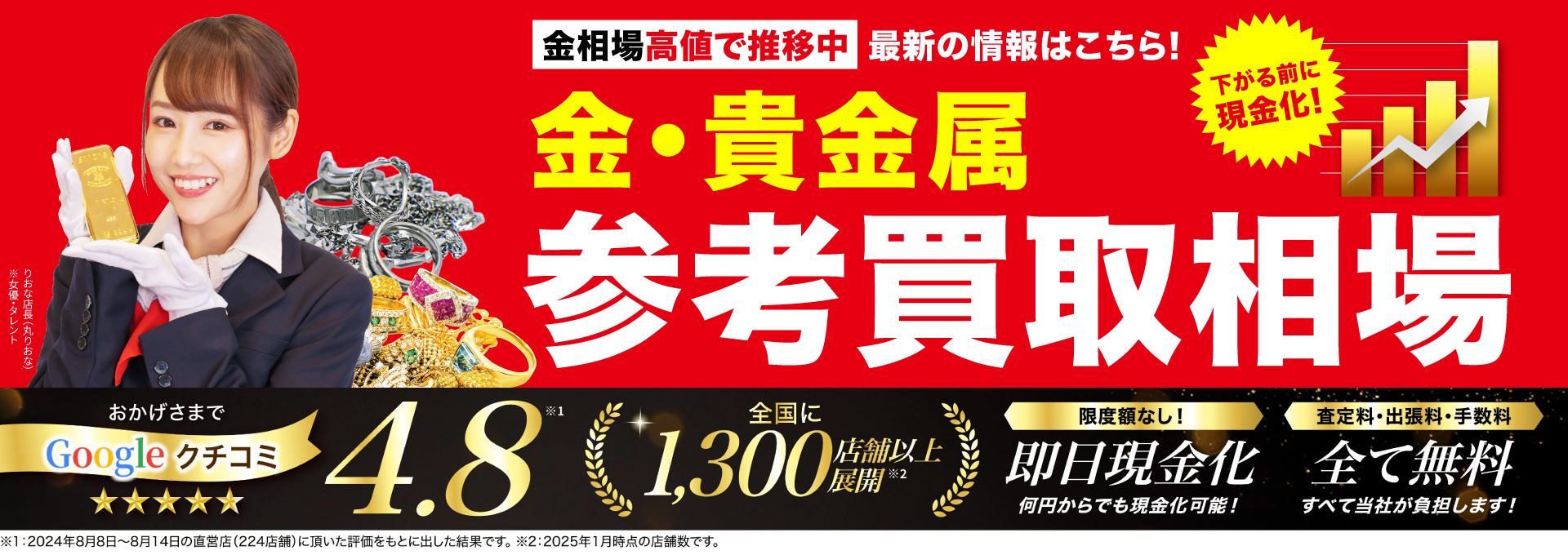 高価買取！googleクチコミ4.8、全国1,200店舗以上！