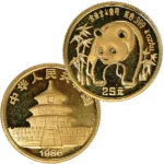 24金（K24）中国・パンダ金貨1/4オンス 1986年