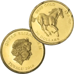 24金 (K24) ツバル・ホース金貨 1/5オンス