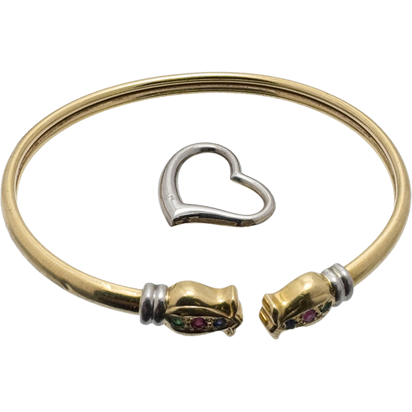 金プラチナ(K18・Pt900)コンビブレスレット・ペンダントトップ