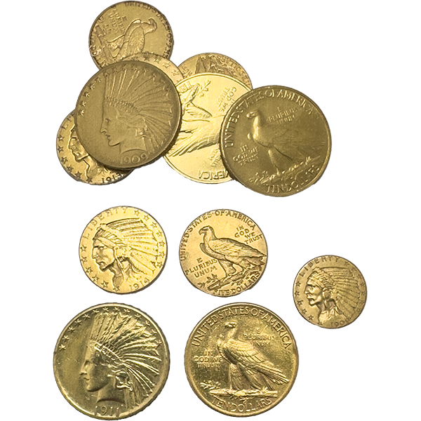 21金(K21)インディアン金貨12枚まとめ