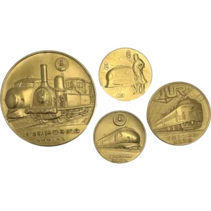 24金 (K24) 鉄道メダル4枚まとめ