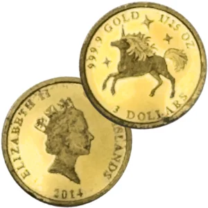 24金 (K24) クック諸島・ユニコーン金貨 1/25オンス