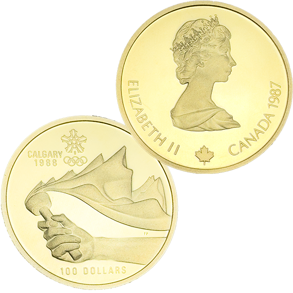 14金(K14)カルガリー五輪 100ドル金貨