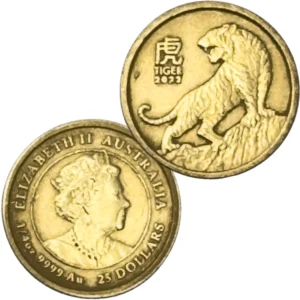 24金 (K24) オーストラリア・干支金貨虎 1/4オンス