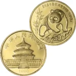 24金 (K24) 中国 パンダ金貨1/2オンス 1990