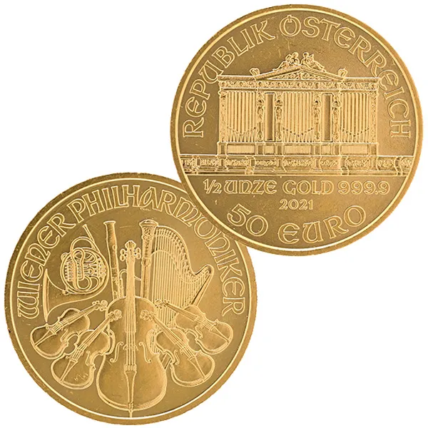 24金 (K24) ウィーン金貨ハーモニー 1/2oz