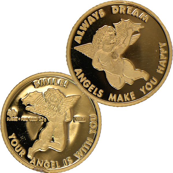 24金 (K24) スイス パンプ エンジェル金貨 1oz