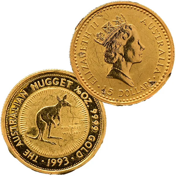 24金 (K24) カンガルー金貨 1/10oz 表 裏