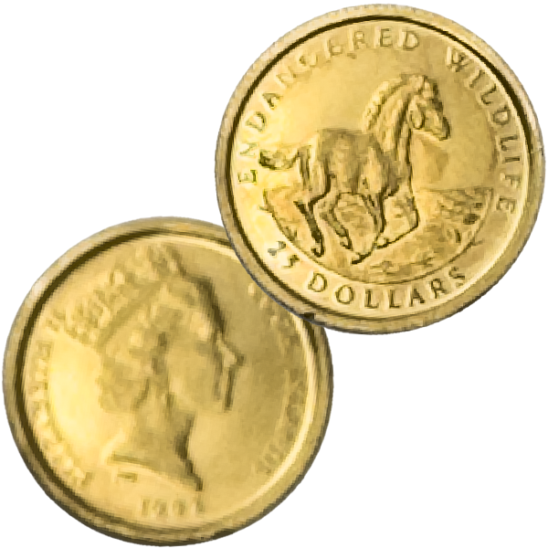 24金 (K24) クック諸島・馬金貨 1/25オンス