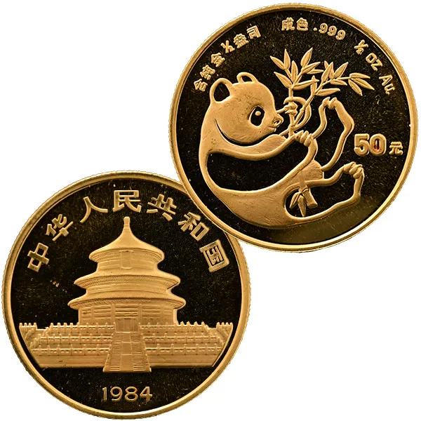 24金 (K24) 中国 パンダ金貨 1/2oz