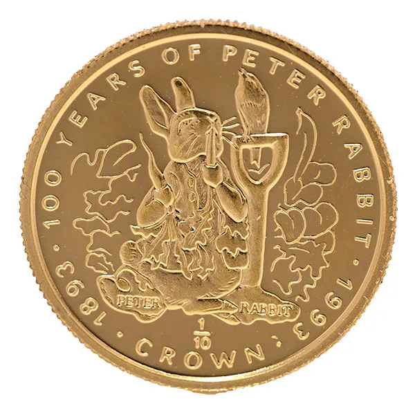24金 (K24) ピーターラビット金貨 ジブラルタル 1/10oz
