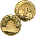 24金 (K24) 中国 パンダ金貨 1/4オンス 1987