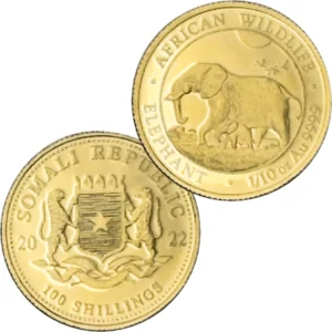 24金 (K24) ソマリア野生生物 象金貨 1/10オンス