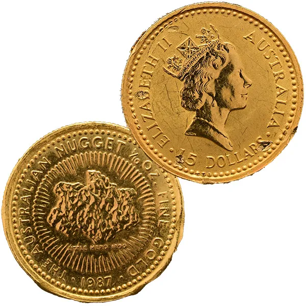 24金 (K24) カンガルー金貨 1/10oz (ナゲット)