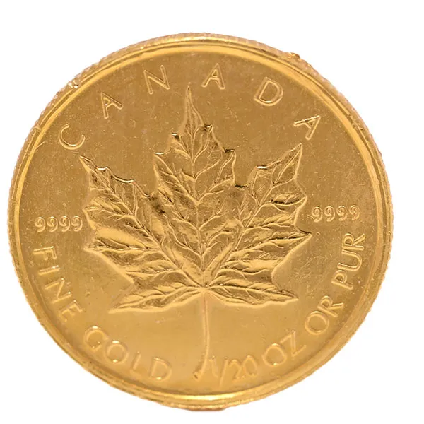 24金 (K24) メイプルリーフ金貨 1/20oz