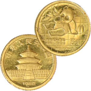 K24中国・パンダ金貨1／20オンス・1989