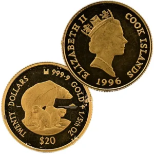 24金 (K24) ホッキョクグマ金貨 1/5oz