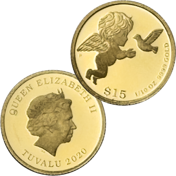 24金 (K24) ツバルエンジェル金貨 1/10オンス