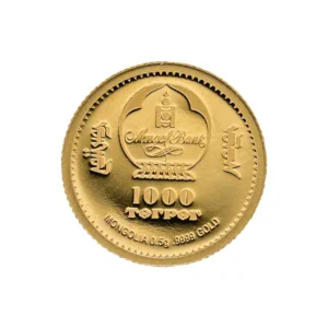 24金 (K24) 2019年 モンゴル 1000トゥグルグ硬貨