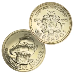 24金 (K24)  バルバドス350周年記念 100ドル金貨