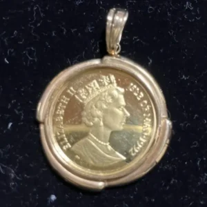 K24　マン島金貨　1/5 OZ　ネックレストップ