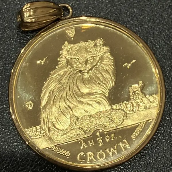 K24　マン島キャットコインペンダントトップ　19.4g