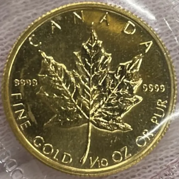 K24　メイプルリーフ金貨　1/10oz　3.1g
