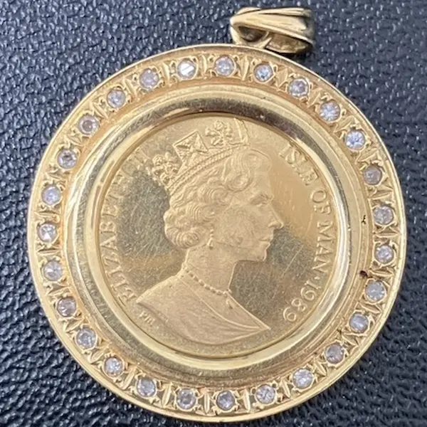 K22　マン島エンジェル金貨　ペンダントトップ　1.6g