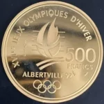 K22　アルベールビル冬季オリンピック記念500フラン金貨
