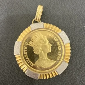 K24　マン島キャット金貨　ペンダントトップ　6.2ｇ
