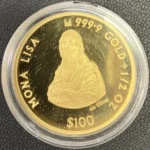 K24　クック諸島モナリザ金貨　1/2oz　15.5g