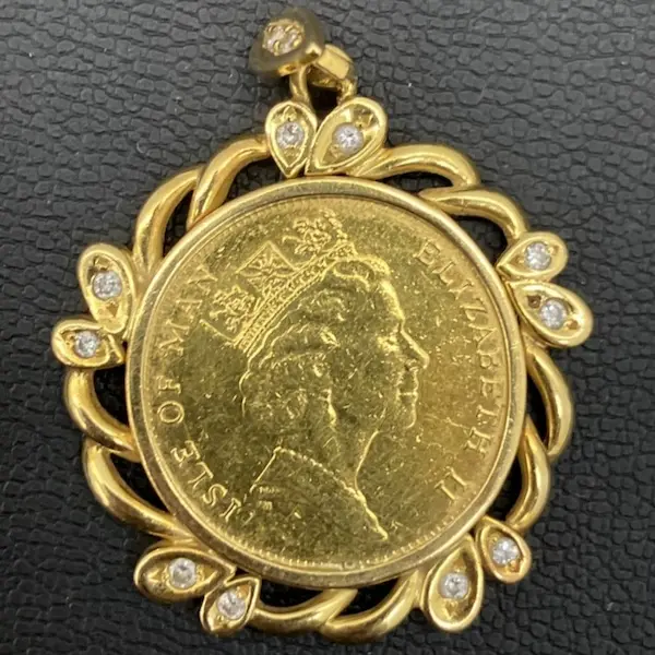 K22　マン島ソブリン金貨　ペンダントトップ　8.4g
