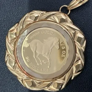 K24K18　ツバル・ホース金貨ペンダントトップ　17.8g