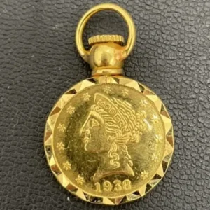 K22　モダンフラワー金貨　ペンダントトップ　6.8g