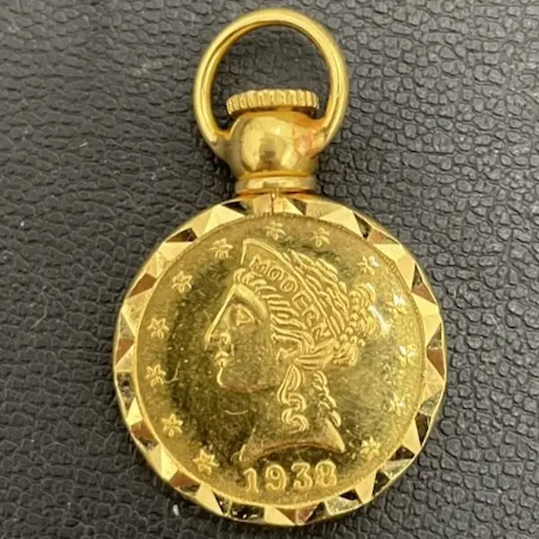 K22　モダンフラワー金貨　ペンダントトップ　6.8g