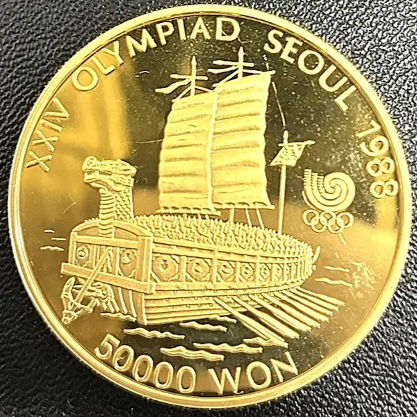 K22　ソウルオリンピック記念 50,000ウォン金貨　33.6g