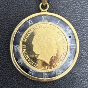 K24　ソロモン諸島エリザベス2世金貨　ペンダントトップ　2g