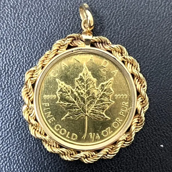 K24　メイプルリーフ金貨　1/4oz　ペンダントトップ