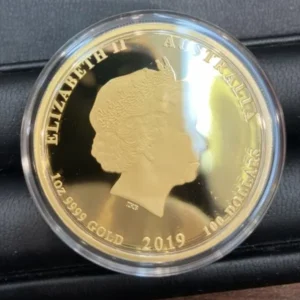 K24　2019年 オーストラリア カンガルー エリザベス2世 金貨　1オンス　31.1g
