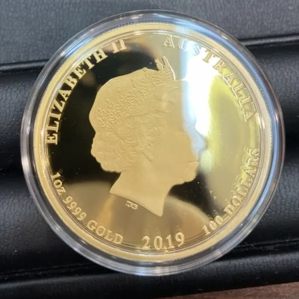 K24　2019年 オーストラリア カンガルー エリザベス2世 金貨　1オンス　31.1g